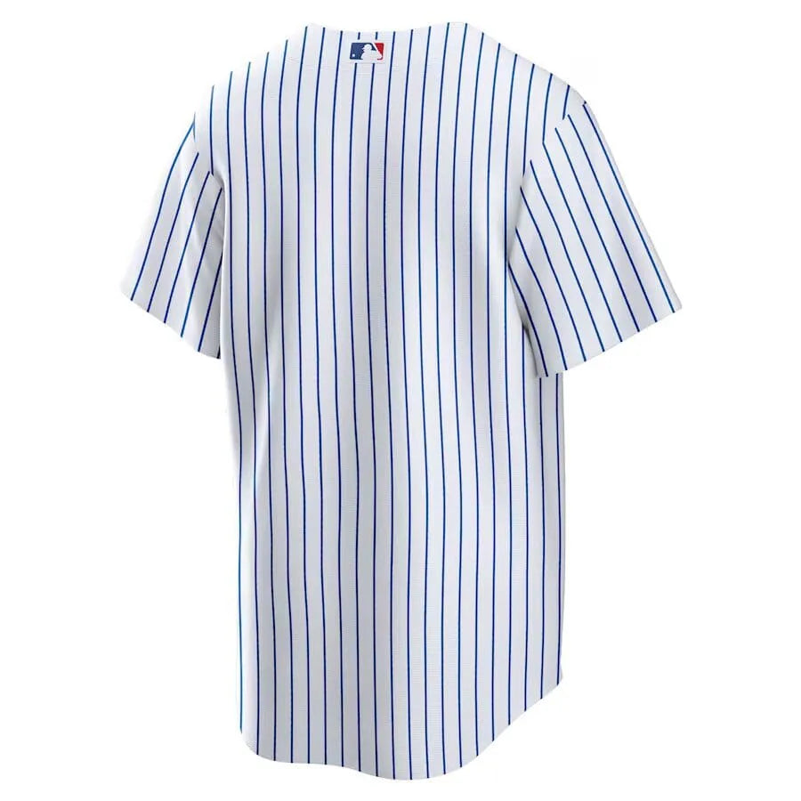 Jersey MLB Chicago Cubs Home Torcedor Masculina Listrada Branca