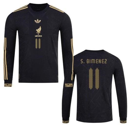 Mexico Santiago Giménez 2025 Special Edition Long Sleeve Authentic Player [Slim Fit] Player Third Jersey by