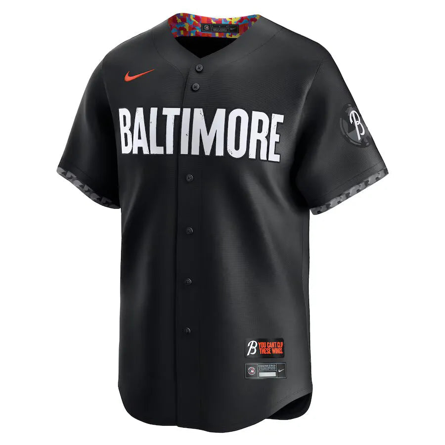 Jersey MLB Baltimore Orioles Black City Connect Adley Rutschman 35 Torcedor Masculina Preta