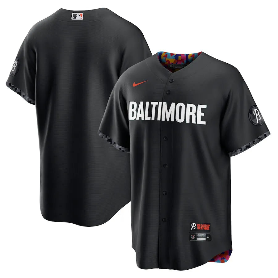 Jersey MLB Baltimore Orioles Black City Connect Torcedor Masculina Preta