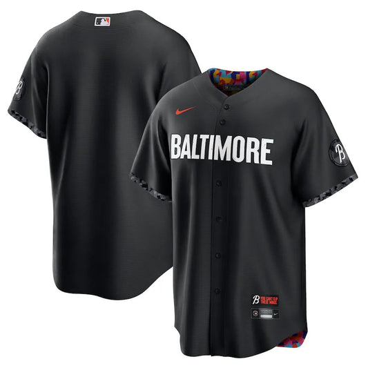 Jersey MLB Baltimore Orioles Black City Connect Torcedor Masculina Preta