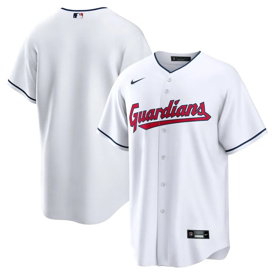 Jersey MLB Cleveland Guardians White Home Torcedor Masculina Branca