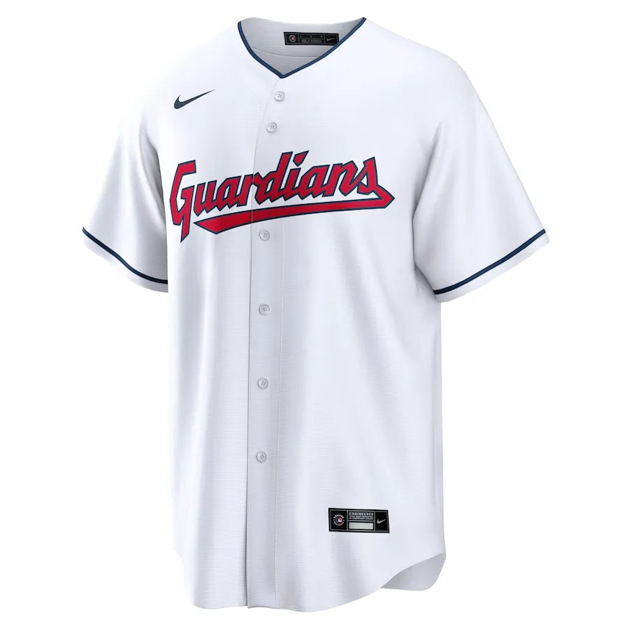 Jersey MLB Cleveland Guardians White Home Torcedor Masculina Branca
