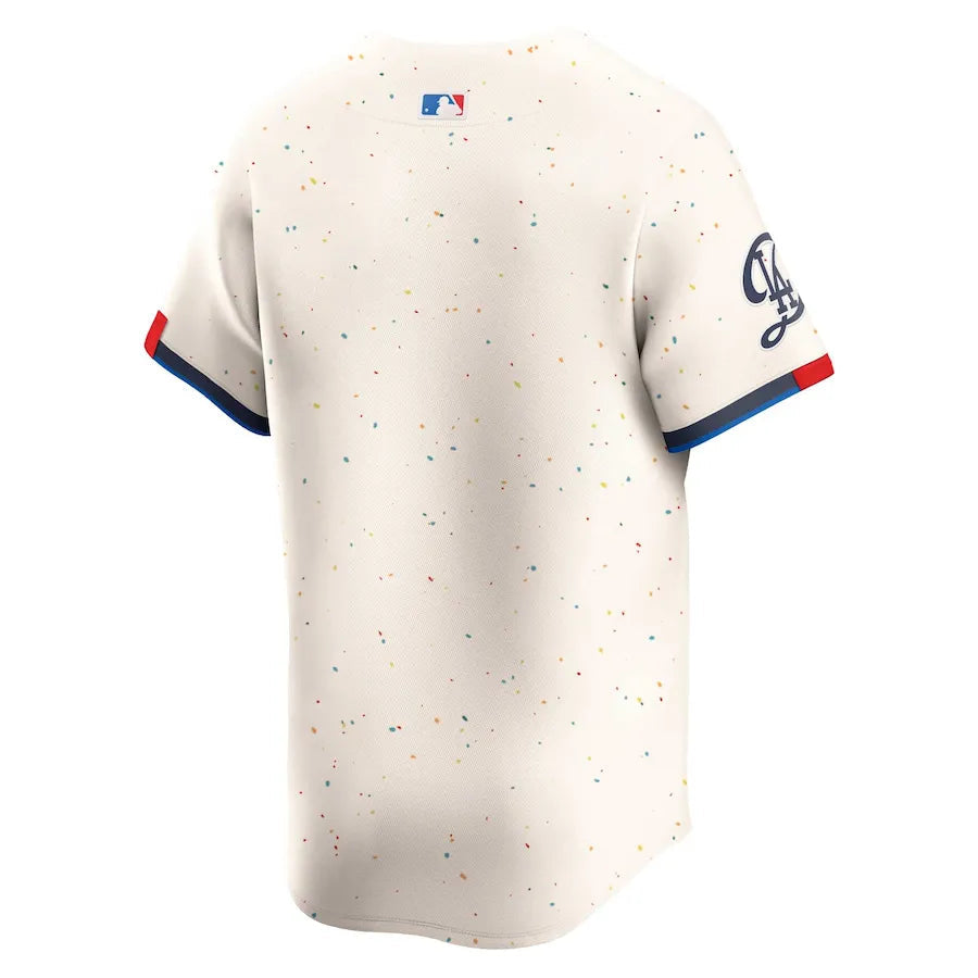 Jersey MLB Los Angeles Dodgers City Connect Torcedor Masculina Bege