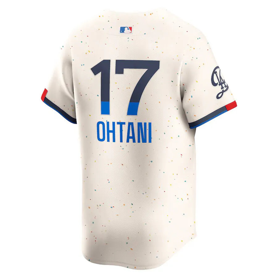 Jersey MLB Los Angeles Dodgers City Connect Torcedor Masculina Bege Shohei Ohtani 17