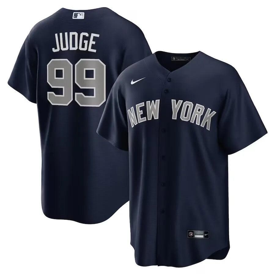 Jersey MLB New York Yankees Alternativa Torcedor Masculina Azul Marinho Aaron Judge 99