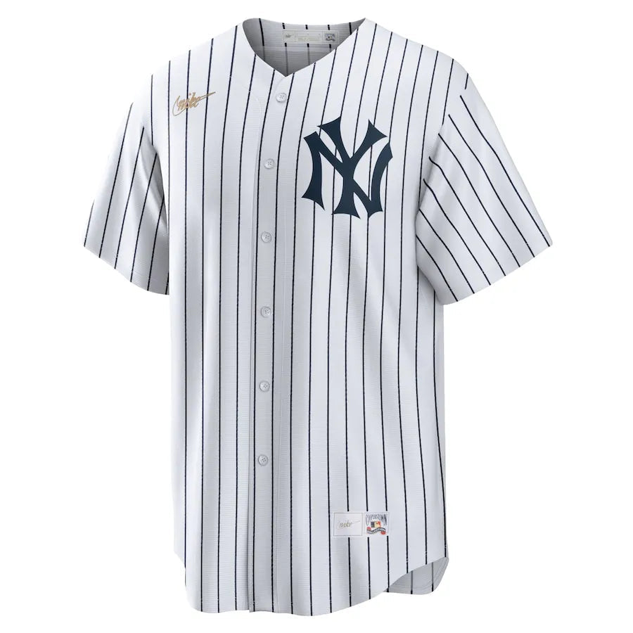 Jersey MLB New York Yankees Home Cooperstown Collection Torcedor Masculina Branca Babe Ruth 3