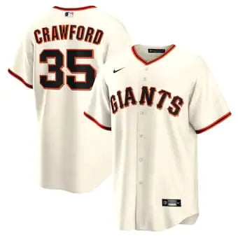 Jersey MLB San Francisco Giants I Torcedor Masculina Bege Brandon Crawford 35