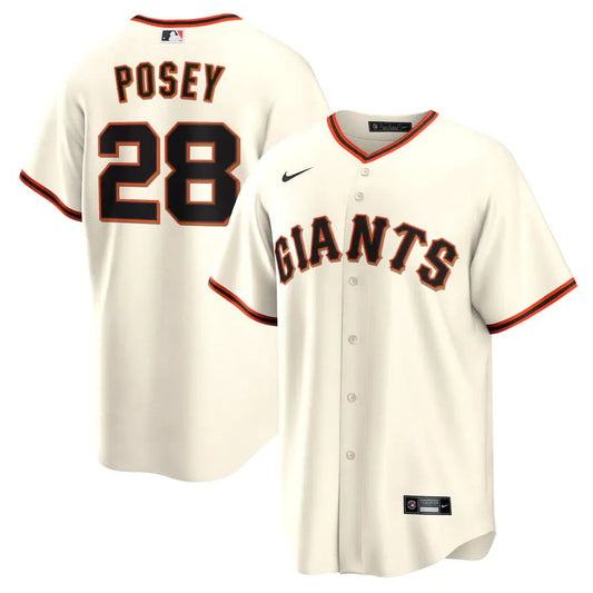 Jersey MLB San Francisco Giants I Torcedor Masculina Bege Buster Posey 28