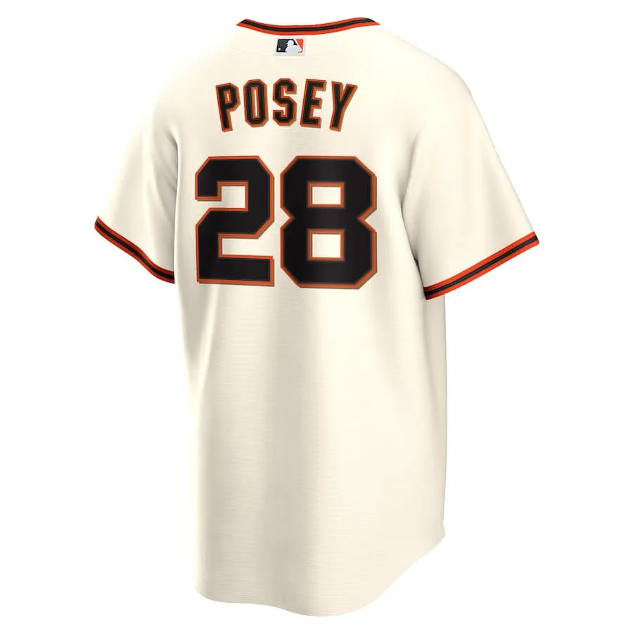 Jersey MLB San Francisco Giants I Torcedor Masculina Bege Buster Posey 28
