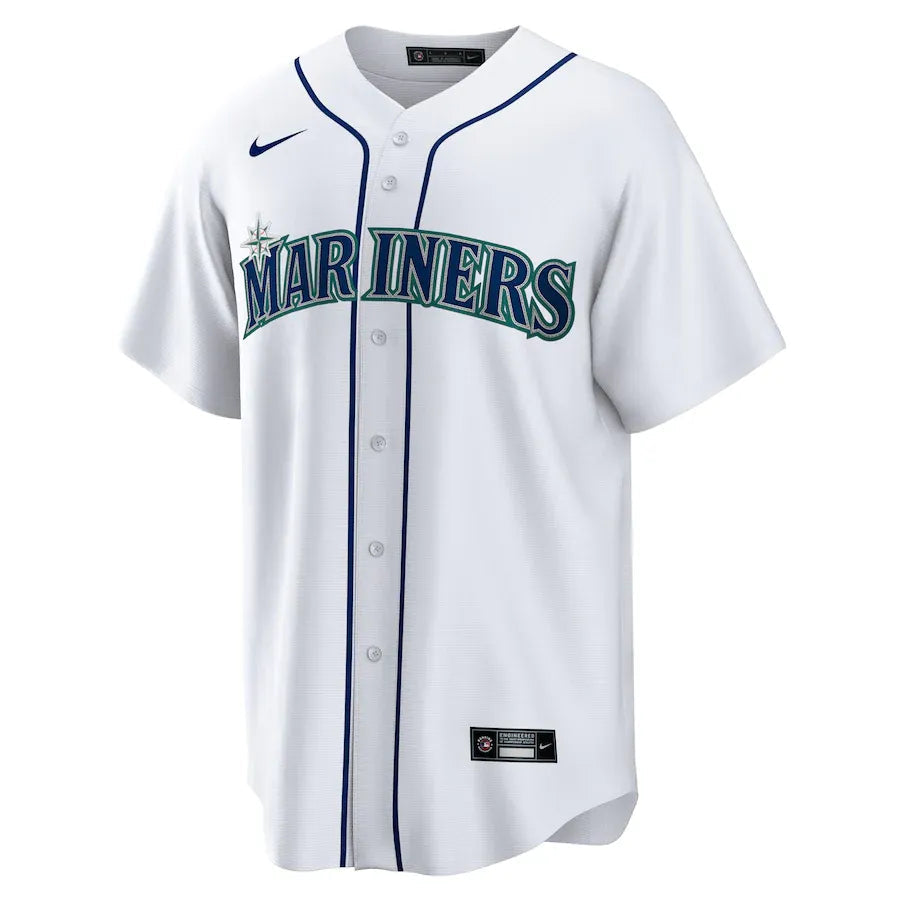 Jersey MLB Seattle Mariners Home Torcedor Masculina Branca Julio Rodriguez 44