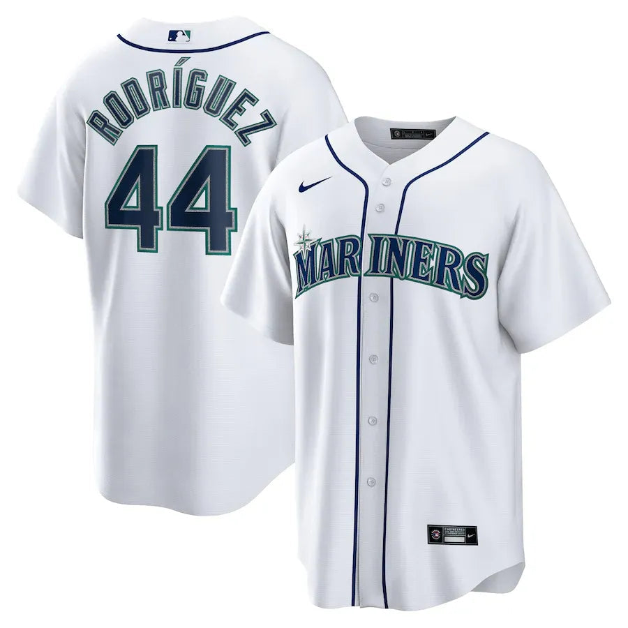 Jersey MLB Seattle Mariners Home Torcedor Masculina Branca Julio Rodriguez 44
