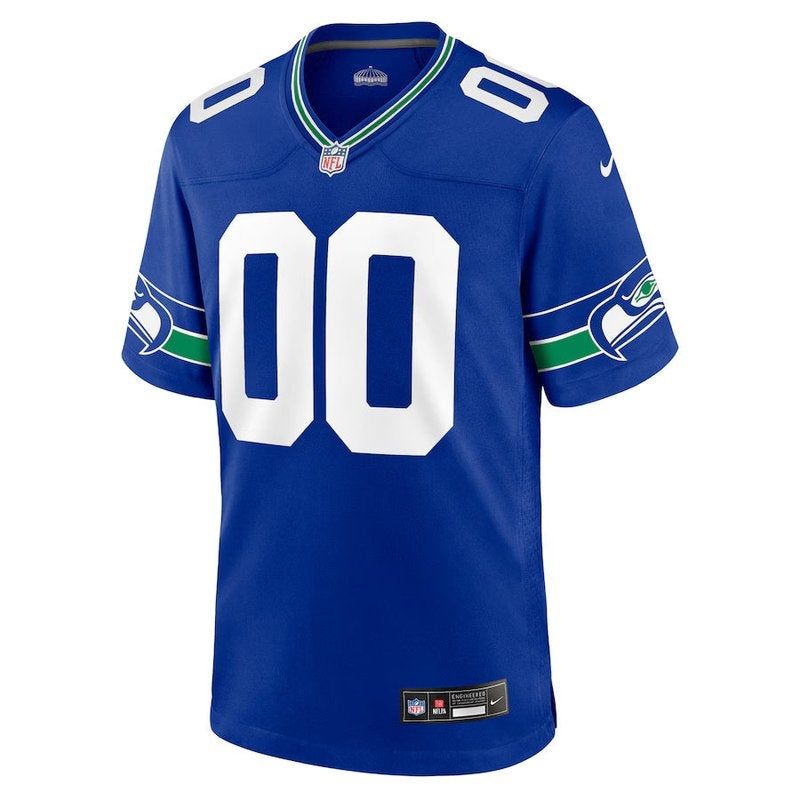 Seattle Seahawks - Royal Throwback Custom Jersey